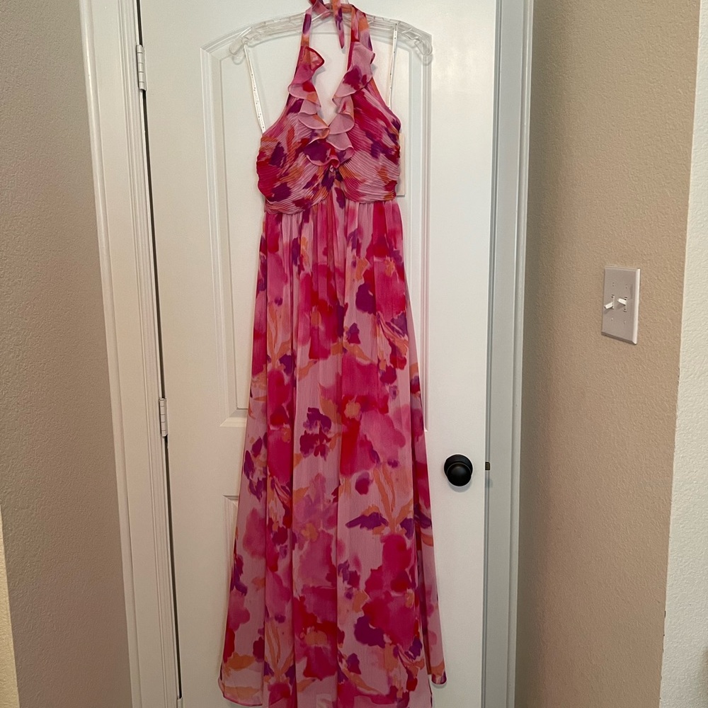 Water color floral maxi dress